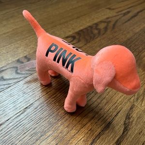 SOLD NEW Victoria’s Secret PINK Plush Stuffed Collectible Orange Coral Mini Dog